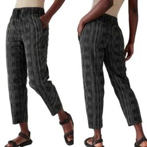 Athleta Arrival Pants In Amara Stripe, Women’s 6P, Black White Cropped